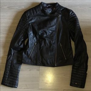 Black leather jacket